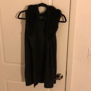 Theory fur and wool vest